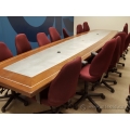 17' Maple & Grey Board Room Conference Table with 21 Chairs